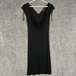 Stacy Haase Dress Womens 10 Black‎ Cowl Neck Maxi Evening Made USA Viscose